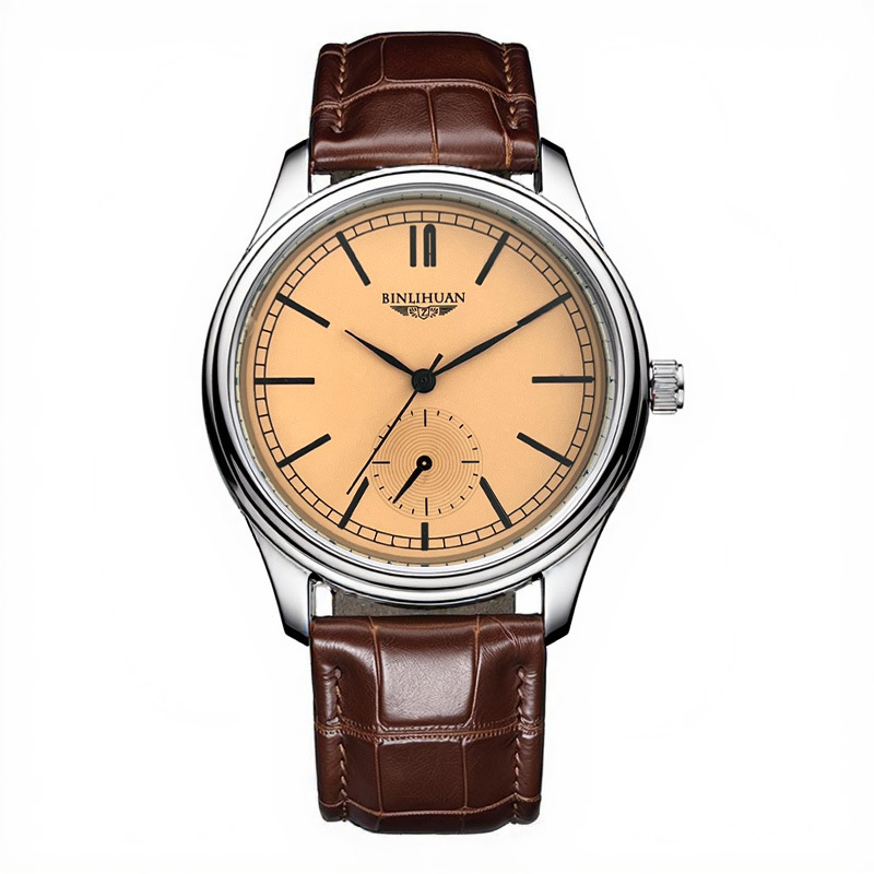 Muški sat s kožnim kaišem, sportski kvarc sat, vodootporan, moderan stil, kružni cifernik 41 mm, debljina 9 mm, kućište od legure, okrugli cifernik, kaiš od sintetičke kože, kopča s iglom