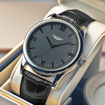 Binlihuan Muški kvarcni sat s kožnim remenom, 41 mm kućište od legure, vodootporan