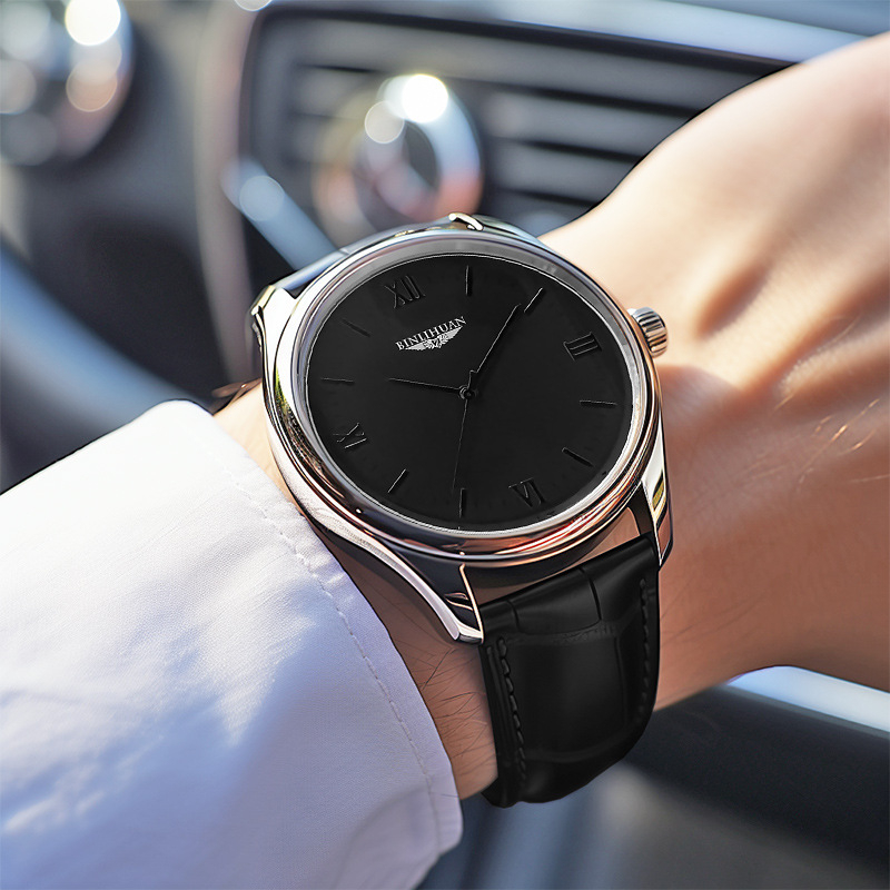 Binlihuan muški sat, kožni remen, kvarcni mehanizam SL68, okrugli brojčanik 41 mm, debljina 9 mm, casual stil, vodootporan
