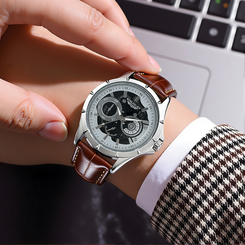 Muški sat s kožnim kaišem – moderni svakodnevni kvarcni sat, 41 mm brojčanik