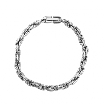 Hip-hop Möbius ogrlica od titan čelika, reljefni uzorak, twist lanac, geometrijski privjesak, unisex
