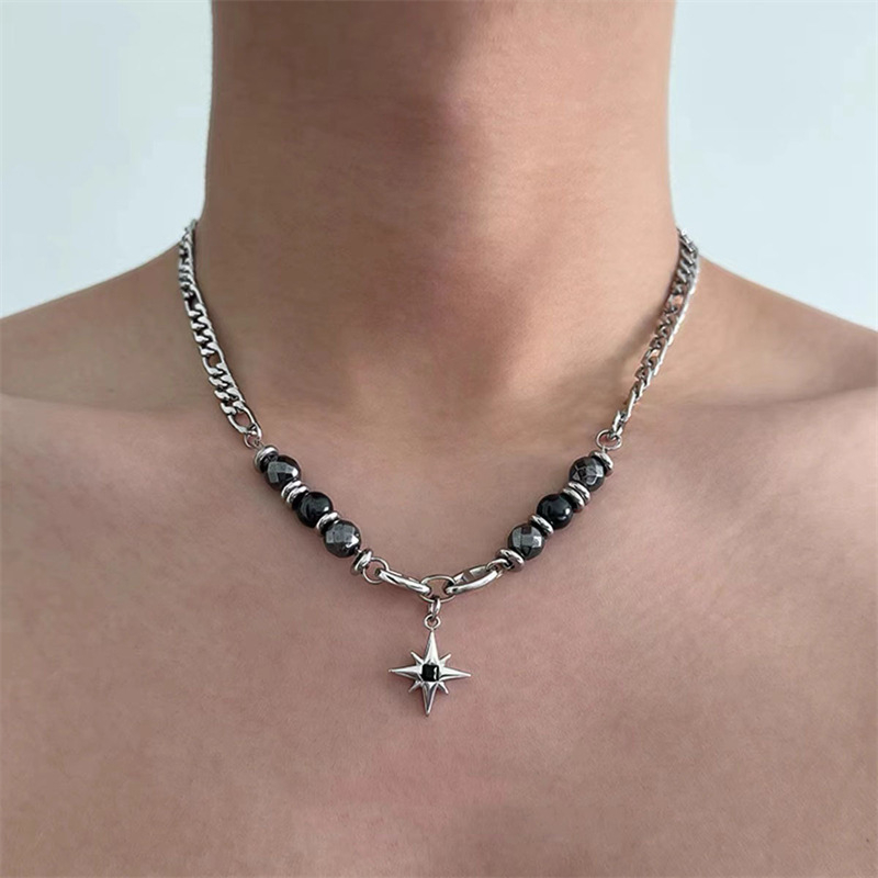 Unisex ogrlica od titan čelika, minimalistički geometrijski dizajn, duljina 51–60 cm, težina 36 g