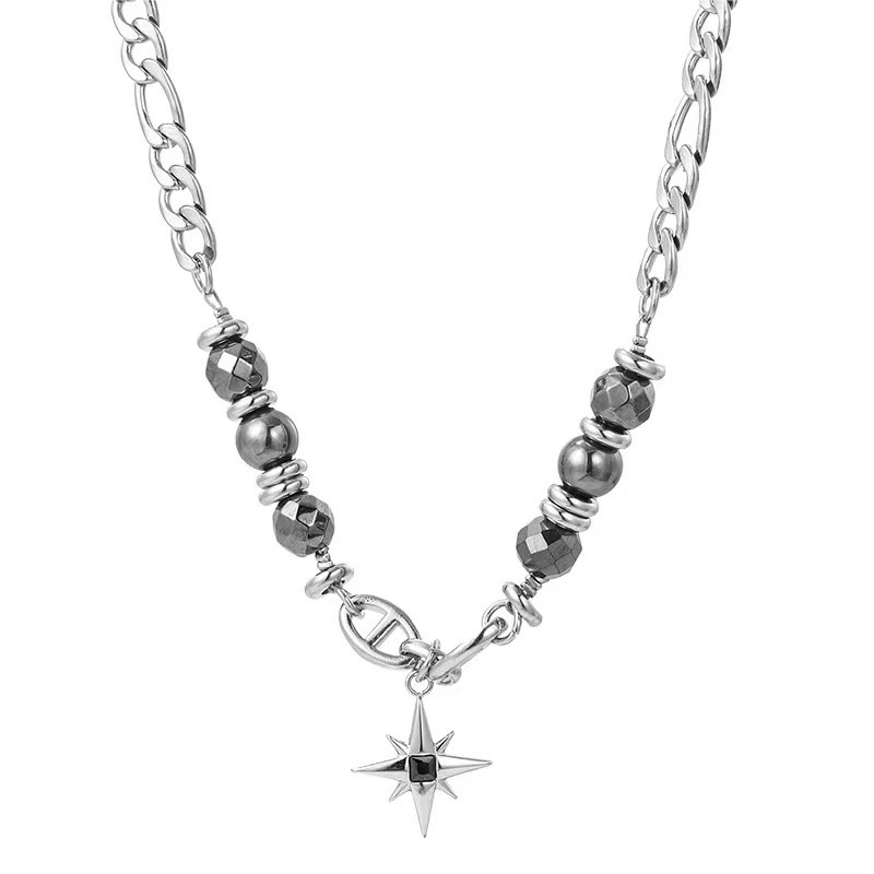 Unisex ogrlica od titan čelika, minimalistički geometrijski dizajn, duljina 51–60 cm, težina 36 g