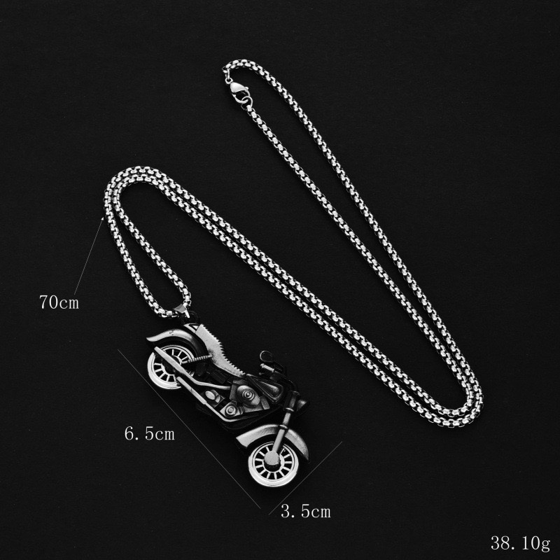 Unisex ogrlica od nehrđajućeg čelika s privjeskom motocikla, streetwear stil