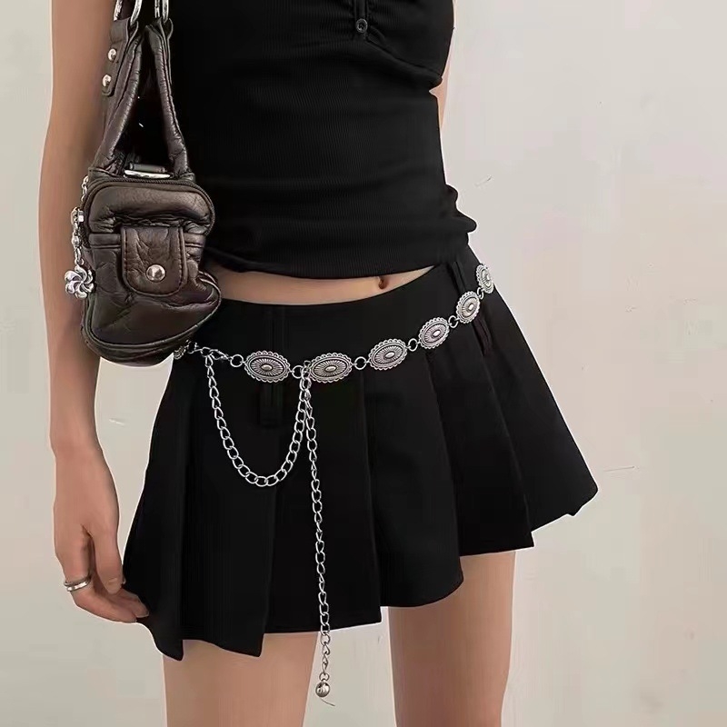 Vintage metalni lanac za struk za žene, boemski stil, anti-srebro završna obrada, modni dodatak, duljina 100 cm