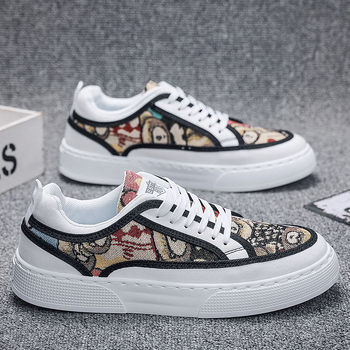 Lélegző vászon sneaker, minden évszakokra alkalmas, alacsony profilú, férfiaknak