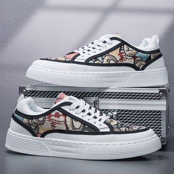 Lélegző vászon sneaker, minden évszakokra alkalmas, alacsony profilú, férfiaknak