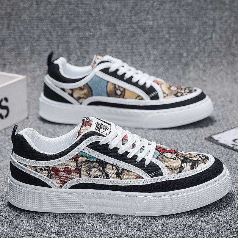 Lélegző vászon sneaker, minden évszakokra alkalmas, alacsony profilú, férfiaknak