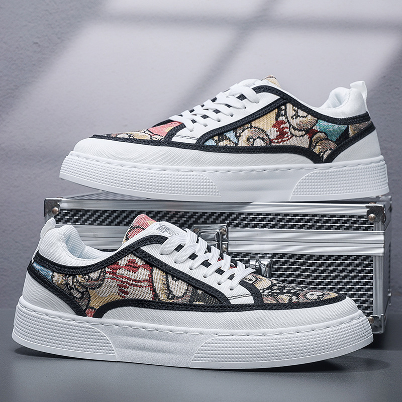 Lélegző vászon sneaker, minden évszakokra alkalmas, alacsony profilú, férfiaknak