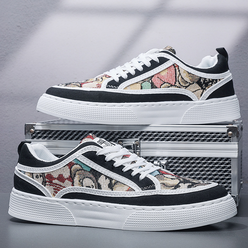 Lélegző vászon sneaker, minden évszakokra alkalmas, alacsony profilú, férfiaknak