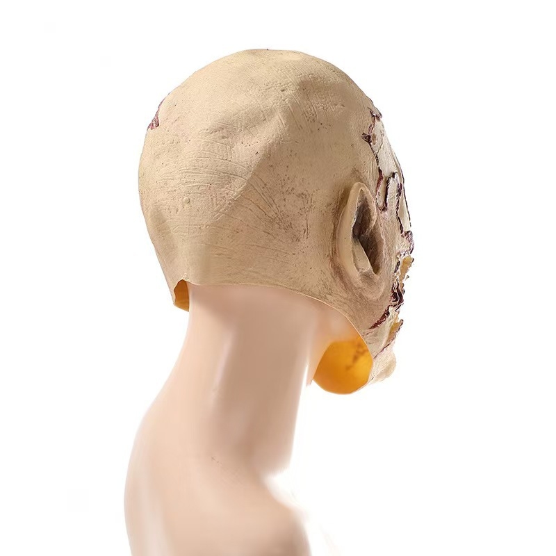 Halloween latex maszk: démon-zombi sebhely, kellék maszkhoz, felnőtt fejfedő