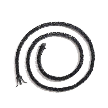 Muški hip-hop lanac s tenis lancom i cirkonima, 4 mm/5 mm, jednoslojni