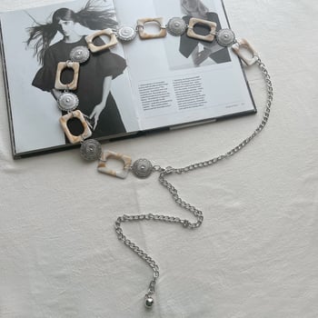 Ženski lanac za struk u etničkom stilu, retro metalni dodatak za haljine i kapute, pojas koji definira struk, svestran modni dodatak