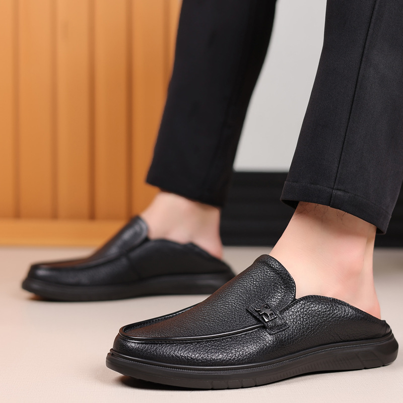 Férfiaknak első réteg báránybőrből készült slip-on casual cipő, kényelmes, lélegző, csúszásmentes talp