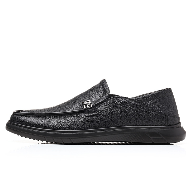 Férfiaknak első réteg báránybőrből készült slip-on casual cipő, kényelmes, lélegző, csúszásmentes talp
