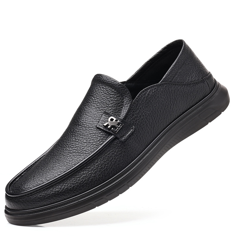 Férfiaknak első réteg báránybőrből készült slip-on casual cipő, kényelmes, lélegző, csúszásmentes talp
