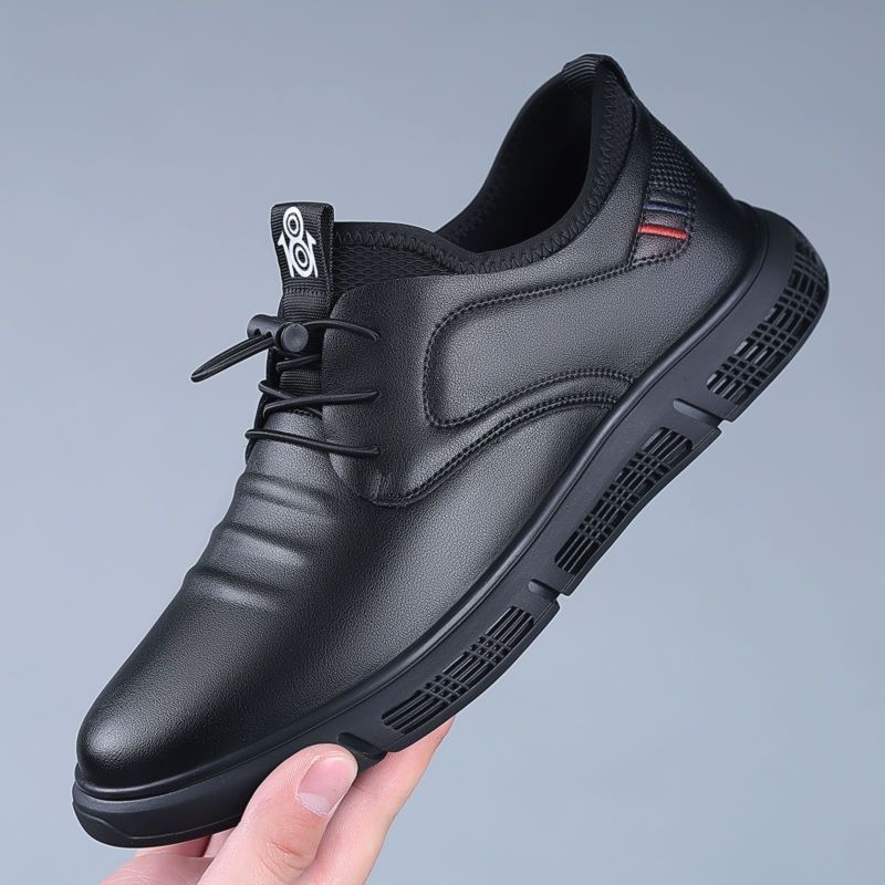 Férfi mindennapi bőrből készült slip-ons, puha talppal, csúszásmentes, stílusos és kényelmes, mindennapi viselet