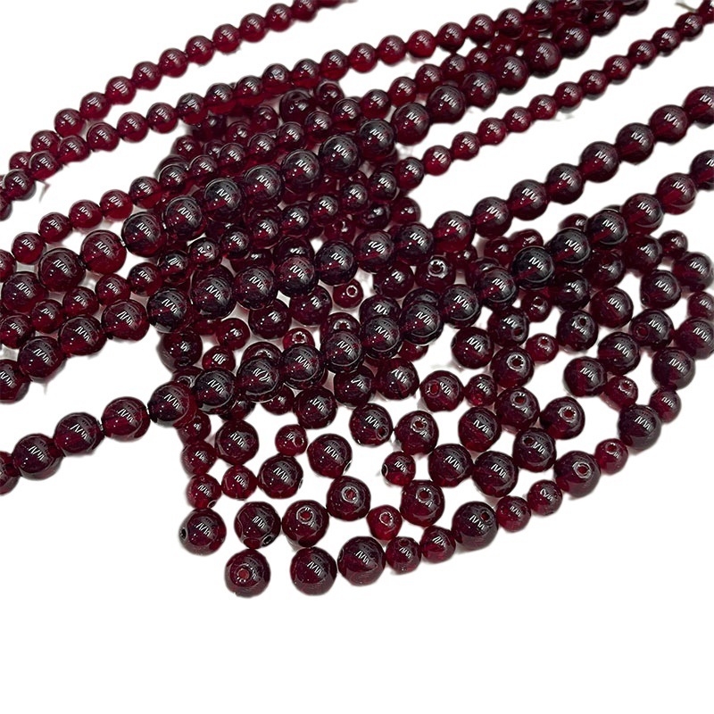 8 mm staklene okrugle perle u boji imitacije granata, slobodne perle za izradu nakita