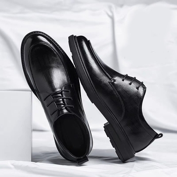 Muške cipele od prave kože, korejskog stila, poslovne i ležerne, s mekanim potplatom, slip-on za vjenčanja