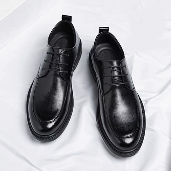 Muške cipele od prave kože, korejskog stila, poslovne i ležerne, s mekanim potplatom, slip-on za vjenčanja