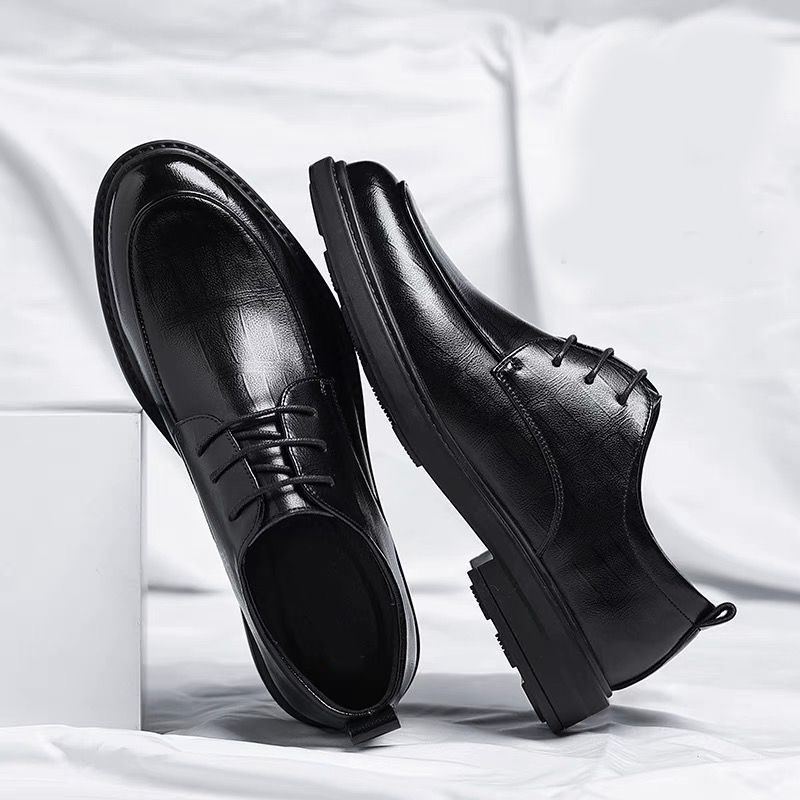 Muške cipele od prave kože, korejskog stila, poslovne i ležerne, s mekanim potplatom, slip-on za vjenčanja