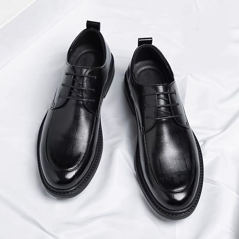 Muške cipele od prave kože, korejskog stila, poslovne i ležerne, s mekanim potplatom, slip-on za vjenčanja