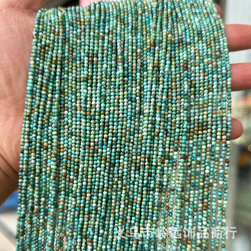 Prirodni turkizni perli, 2-4 mm, okrugli, labave perle za DIY nakit – komponente za narukvicu i ogrlicu