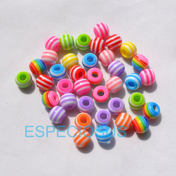 DIY perle za narukvicu: 10 mm prugaste perle od smole, miješane boje, slobodne perle