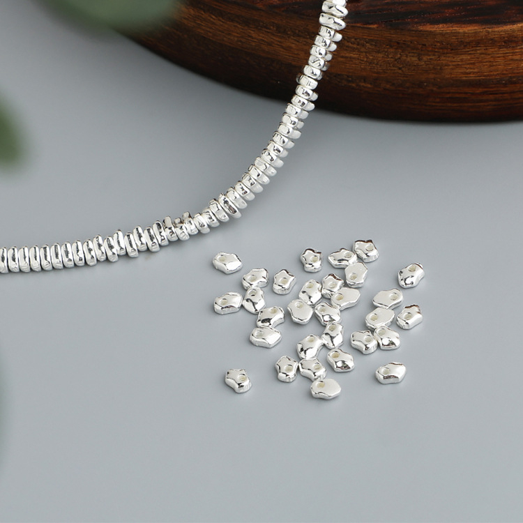 S925 sterling srebro – nepravilni distančeri perle za DIY nakit, diskovi za narukvice i ogrlice