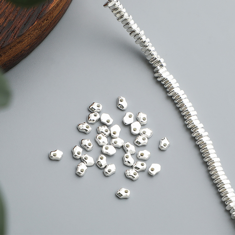 S925 sterling srebro – nepravilni distančeri perle za DIY nakit, diskovi za narukvice i ogrlice