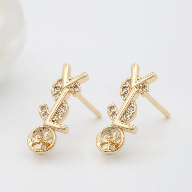 Cercei pentru femei din argint 925, cu zirconiu, știfturi, accesorii pentru bijuterii DIY