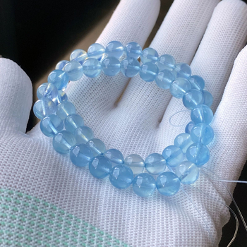 Akvamarinske kristalne perle, 8 mm, okrugle, labave, u nijansama plavog neba i bijelih oblaka — materijal za DIY nakit