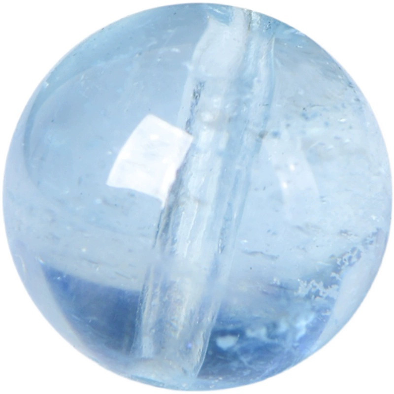 Akvamarinske kristalne perle, 8 mm, okrugle, labave, u nijansama plavog neba i bijelih oblaka — materijal za DIY nakit