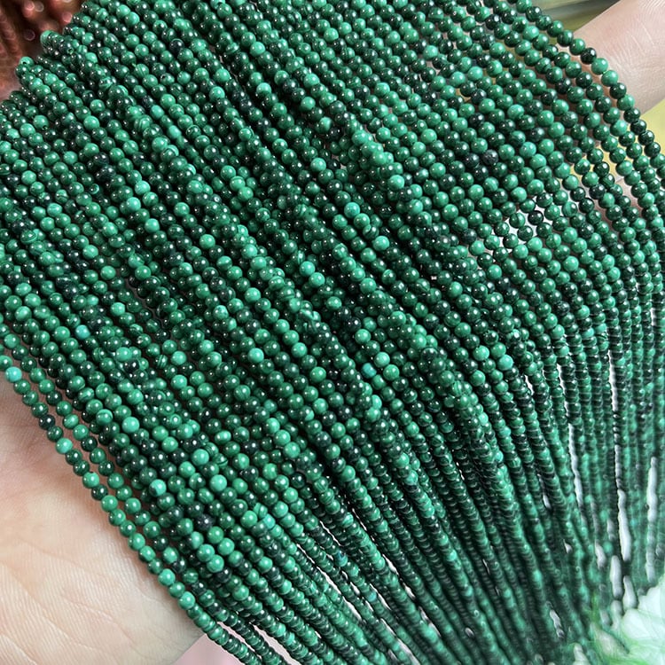 Prirodne malahitne perle 2–3 mm, poluzavršene za DIY narukvice i ogrlice