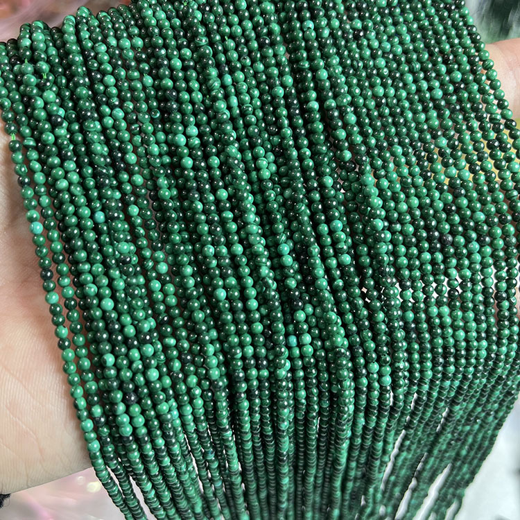 Prirodne malahitne perle 2–3 mm, poluzavršene za DIY narukvice i ogrlice