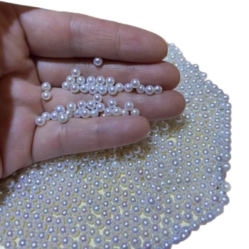 Slatkovodne perle, male okrugle perle 4–5 mm, visok sjaj, poluizvedene perle za ogrlicu DIY, slobodne perle s poluprobušenim rupama i prelaznim rupama