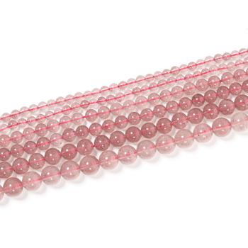 Jinghui DIY Kristalni dodaci Prirodni Strawberry Quartz Okrugle Perle 4mm-10mm Materijal za Poluproizvode nakita