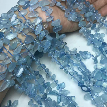 Prirodne prozirne kapljaste perle od akvamarina sa bočnim rupama za DIY nakit