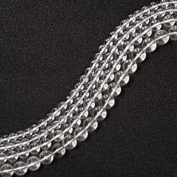Jinghui DIY kristalni dodaci od prirodnog bijelog kristala, 6–10 mm okrugle perle za narukvicu, slobodne perle, polu gotov nakit