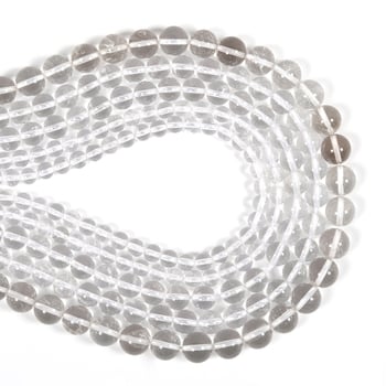 Jinghui DIY kristalni dodaci od prirodnog bijelog kristala, 6–10 mm okrugle perle za narukvicu, slobodne perle, polu gotov nakit