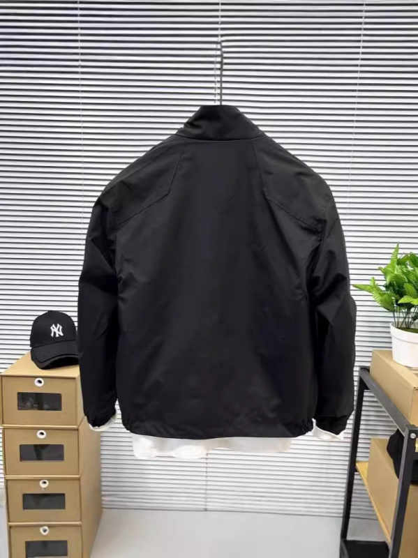 Férfi álló galléros kabát tavasz–őszre, egyszínű, slim fit, casual, koreai stílus