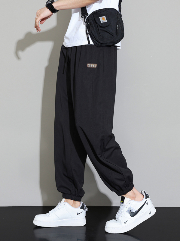 Muške cropped jogger hlače za ljeto, sportsko casual stil, široke nogavice