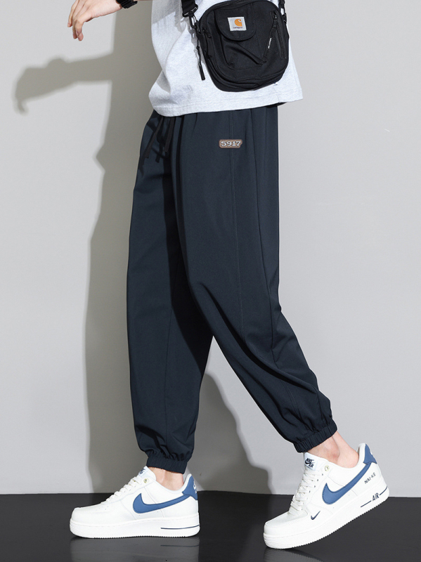 Muške cropped jogger hlače za ljeto, sportsko casual stil, široke nogavice