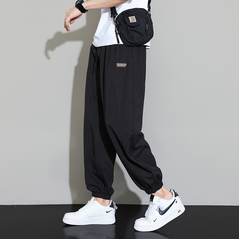 Muške cropped jogger hlače za ljeto, sportsko casual stil, široke nogavice