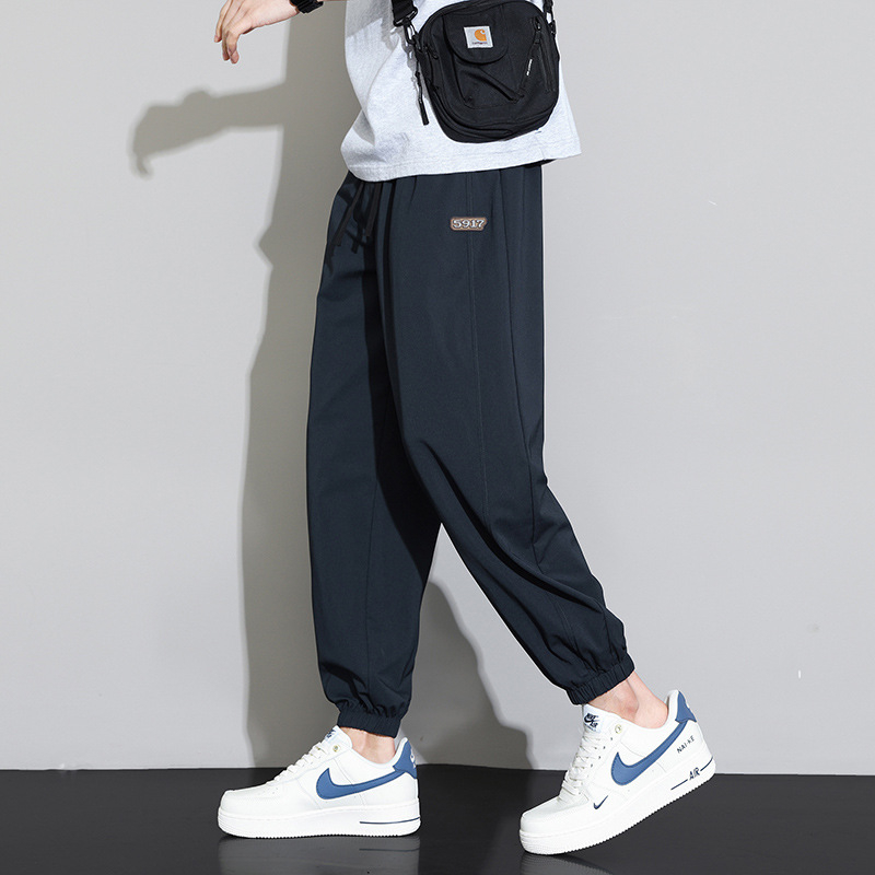 Muške cropped jogger hlače za ljeto, sportsko casual stil, široke nogavice