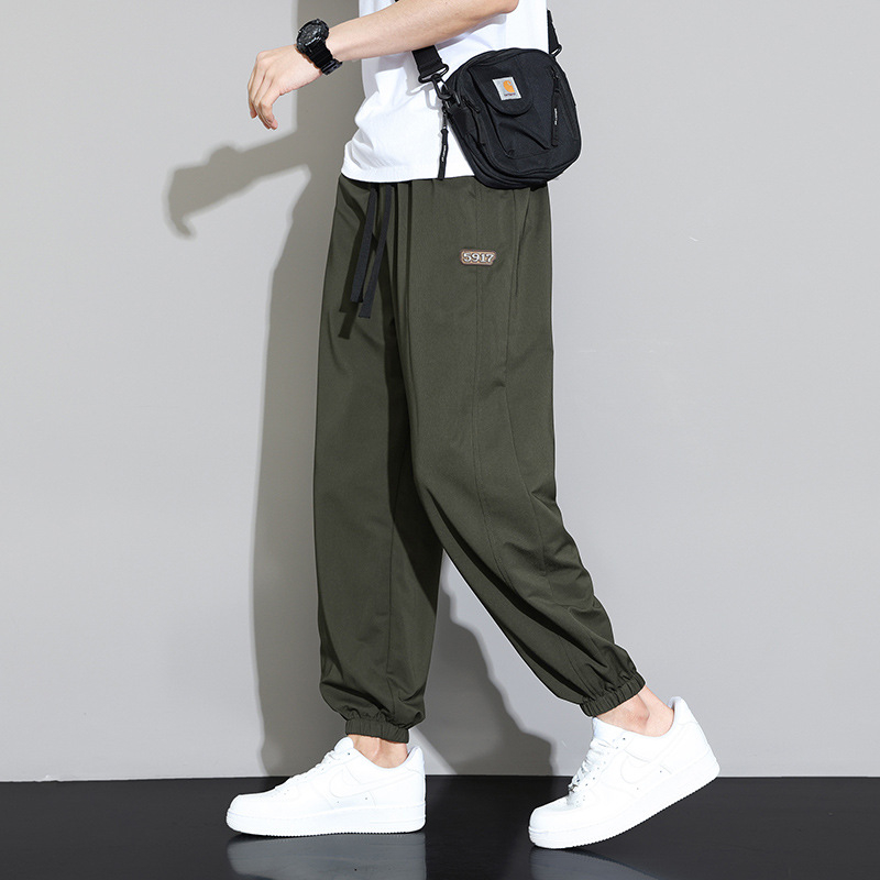 Muške cropped jogger hlače za ljeto, sportsko casual stil, široke nogavice