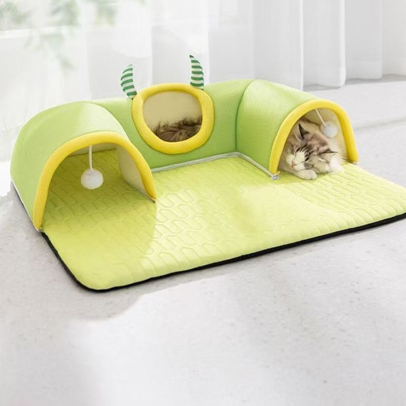 Cuib din latex pentru animale de companie: canapea pentru câini, pernă pentru pisici, cuib detașabil și lavabil, tunel de joacă pentru pisici.
