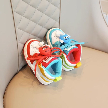 2024 nove cipele za bebe - dvobojni stil Mandarin Duck, Velcro zatvaranje, visoke tenisice za djecu, mekana potplata