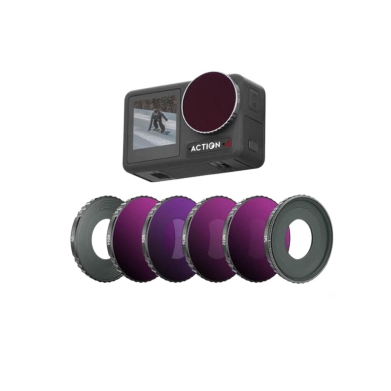 Комплект филтри DJI Action4: ND, CPL, UV и защитни филтри за екшън камера