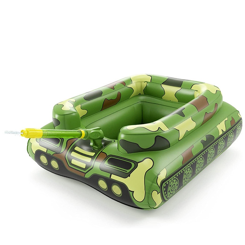 PVC nafúknuté detské auto-tank s vodným prúdom pre bazén
